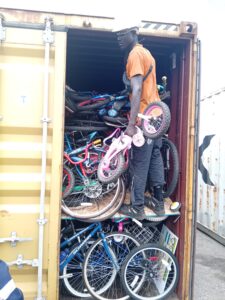 Unloading Sierra Leone container, September 2024