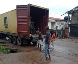 Unloading Sierra Leone container, September 2024